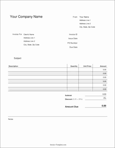 Generic Invoice Template Word Fresh 16 Mercial Invoice Samples and Templates In Pdf