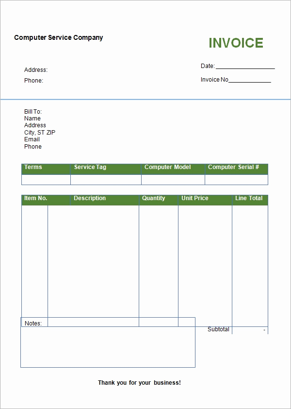 Generic Invoice Template Word Fresh Free 47 Sample Blank Invoice Templates In Word