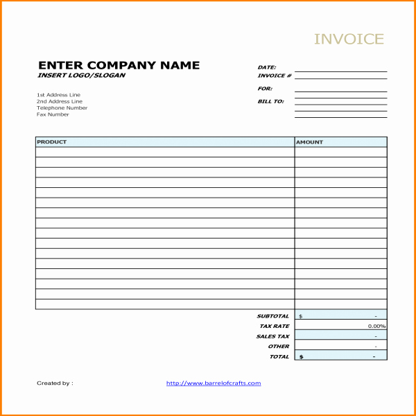 Generic Invoice Template Word Fresh Generic Invoice