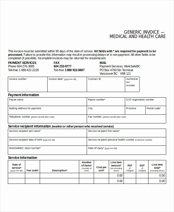 Generic Invoice Template Word Fresh Printable Invoice Template 13 Free Word Pdf Excel