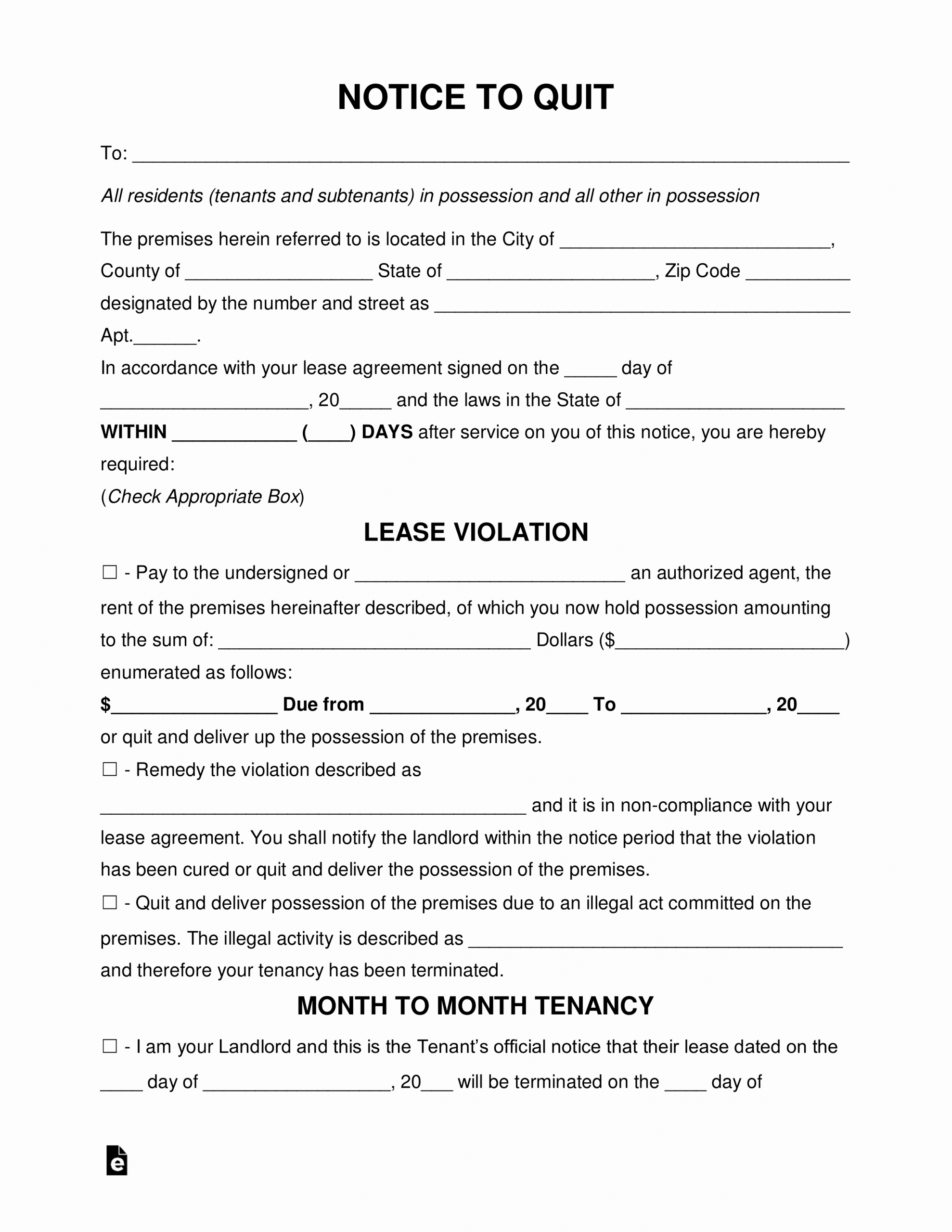 Georgia Eviction Notice Template Beautiful Free Eviction Notice Templates Notices to Quit Pdf