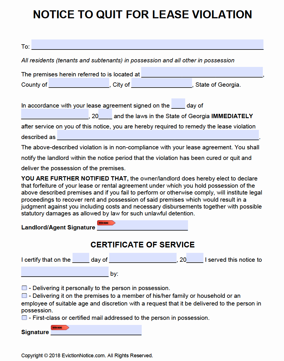 Georgia Eviction Notice Template Best Of Free Georgia Eviction Notice Templates