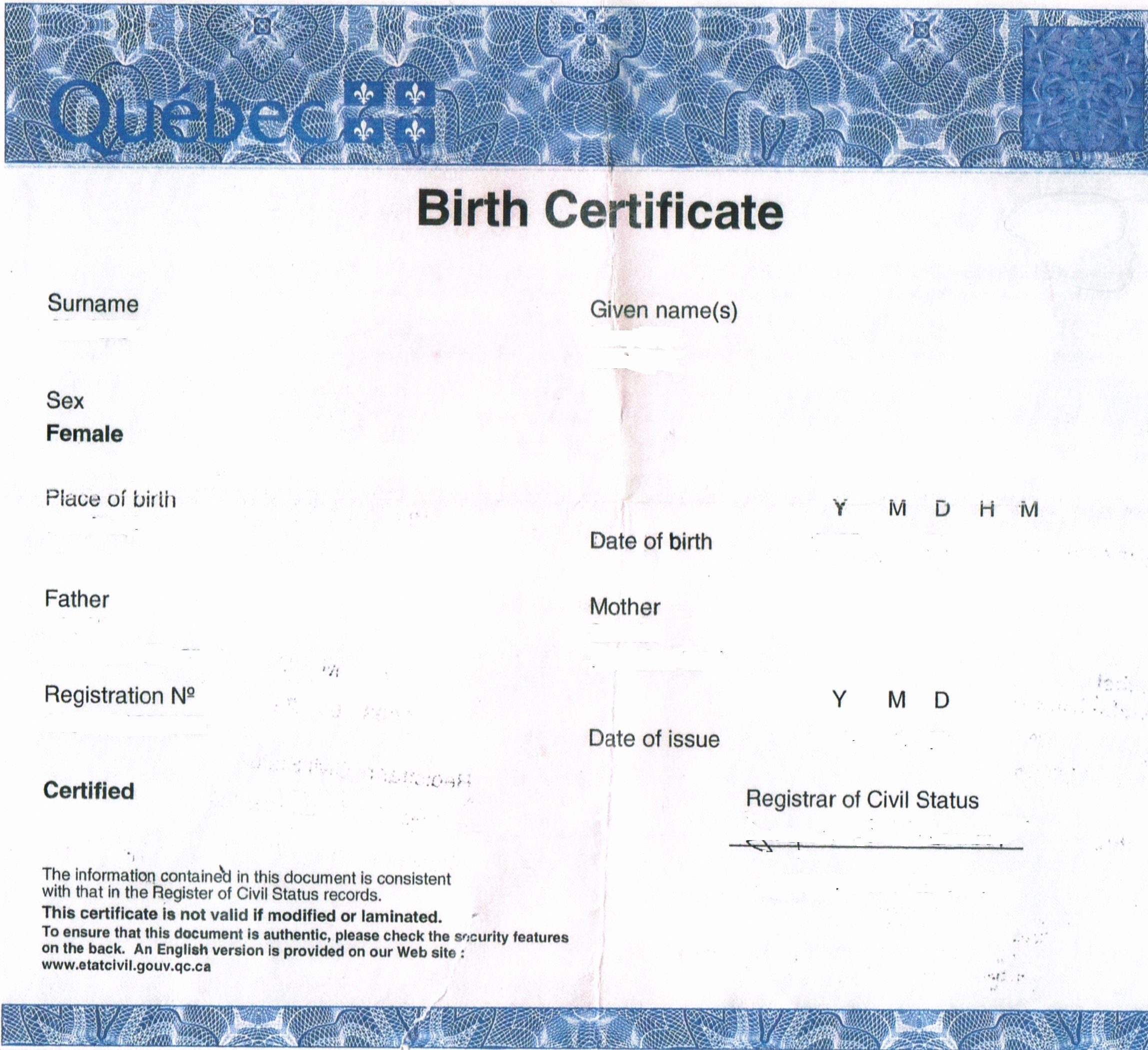 German Birth Certificate Template New Birth Certificate Quebec