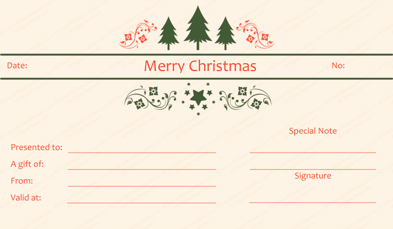 Gift Certificate Template Free Pdf Elegant Triple Tree Christmas Gift Certificate Template