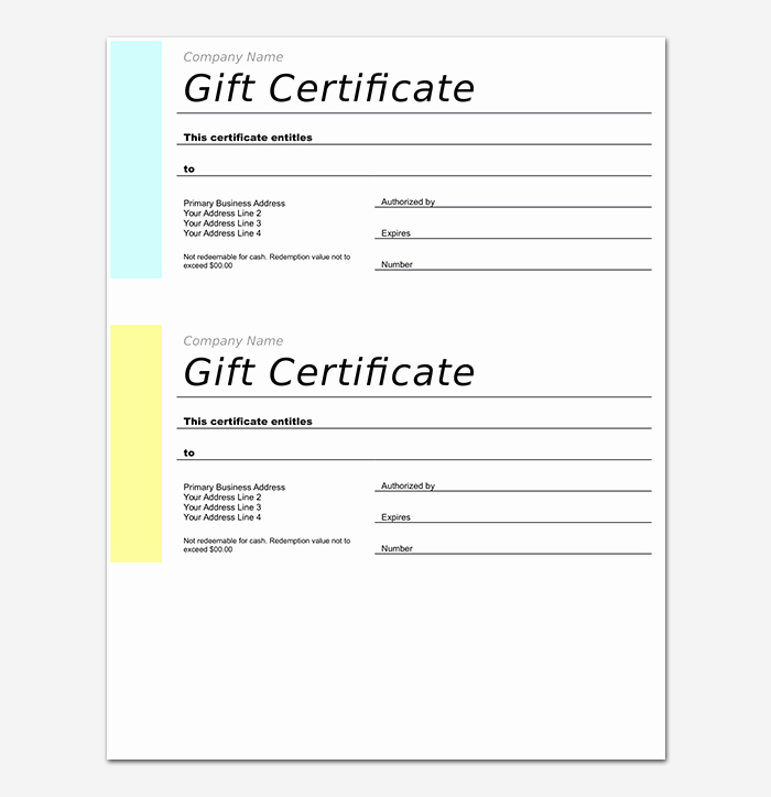 Gift Certificate Template Free Pdf Unique 44 Free Printable Gift Certificate Templates for Word &amp; Pdf