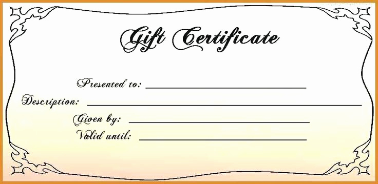 Gift Certificate Template Printable Awesome Free 4x6 Gift Certificate Template Printable Gift