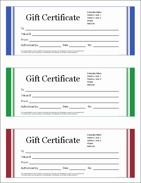 Gift Certificate Template Printable Beautiful Download the Blank Gift Certificate From Vertex42