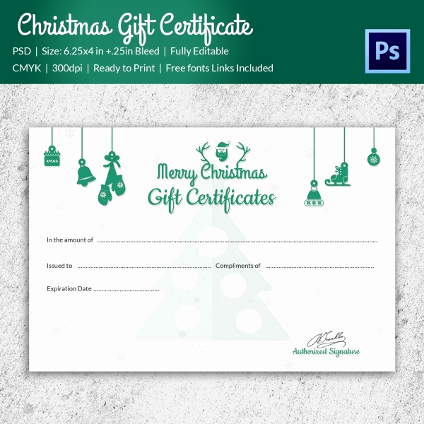 Gift Certificate Template Psd Elegant Christmas Gift Certificate Templates 21 Psd format