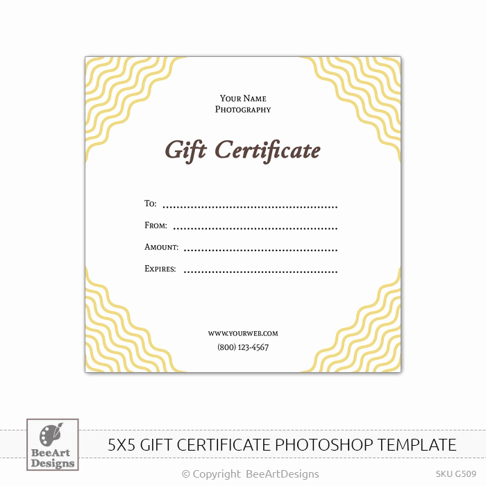 Gift Certificate Template Psd Fresh 5x5 Gift Certificate Psd Shop Template for by