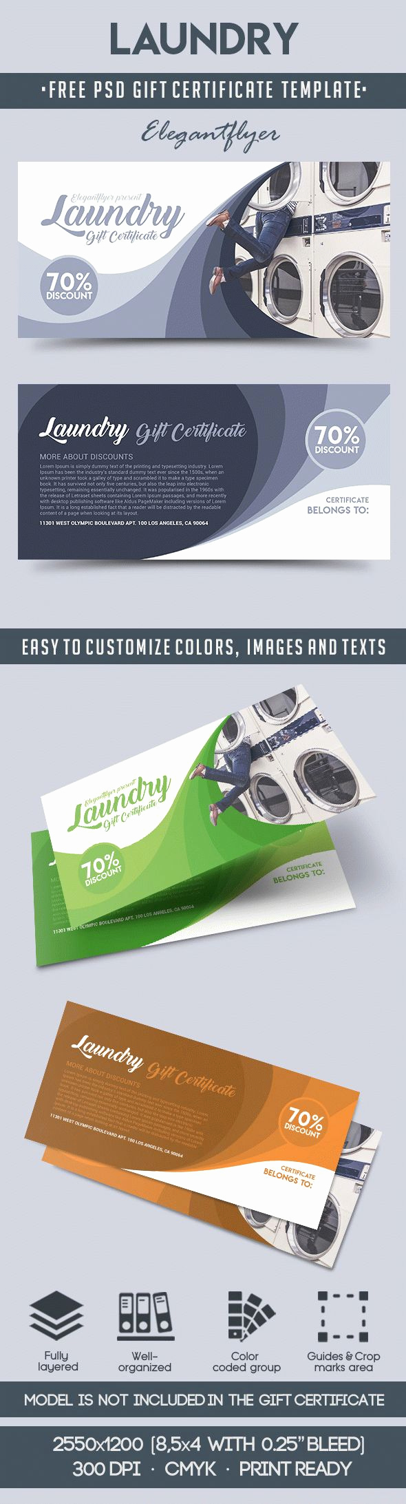 Gift Certificate Template Psd New Laundry – Free Gift Certificate Psd Template – by Elegantflyer