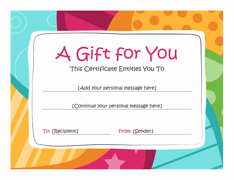 Gift Certificate Template Word Free Awesome Birthday T Certificate Template