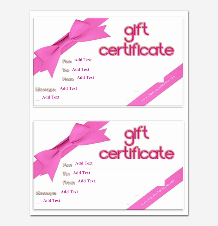 Gift Certificate Template Word Free Beautiful 44 Free Printable Gift Certificate Templates for Word &amp; Pdf