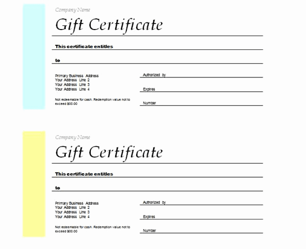 Gift Certificate Template Word Free New Free Gift Certificate Templates 1