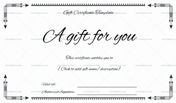 Gift Certificate Template Word Free Unique Business Gift Certificate for Microsoft Word