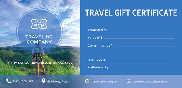 Google Docs Gift Certificate Template Luxury 11 Travel Gift Certificate Templates Free Sample