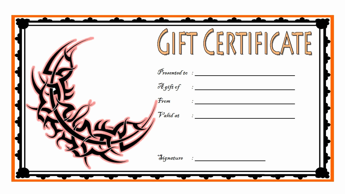 Google Docs Gift Certificate Template Unique Tattoo Gift Certificate 2