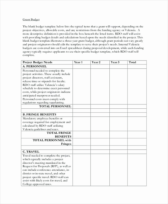 Grant Budget Template Excel Beautiful Blank Grant Bud Template Grant Bud Template