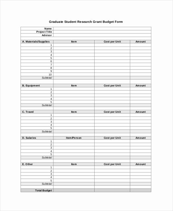 Grant Budget Template Excel New Grant Bud Template 10 Free Pdf Word Documents