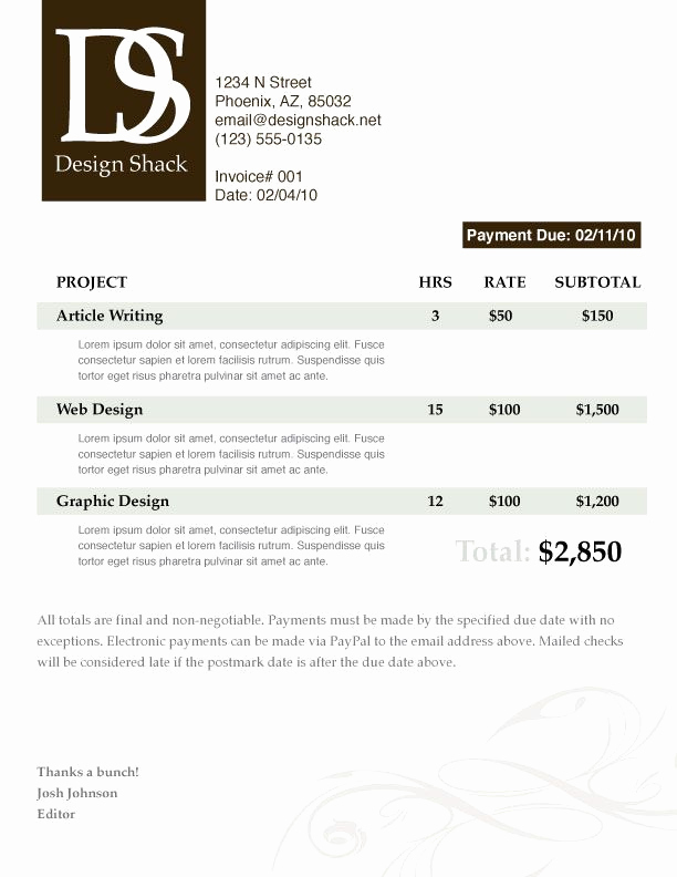 Graphic Design Invoice Template Free Inspirational Creating A Well Designed Invoice Step by Step