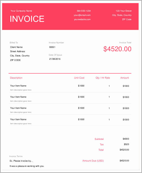 Graphic Design Invoice Template Free Lovely 5 Sample Graphic Design Invoices Free Word Pdf format