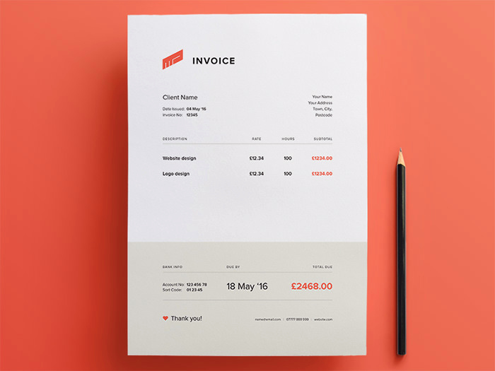 Graphic Design Invoice Template Free Lovely 50 Creative Invoice Designs for Your Inspiration Hongkiat