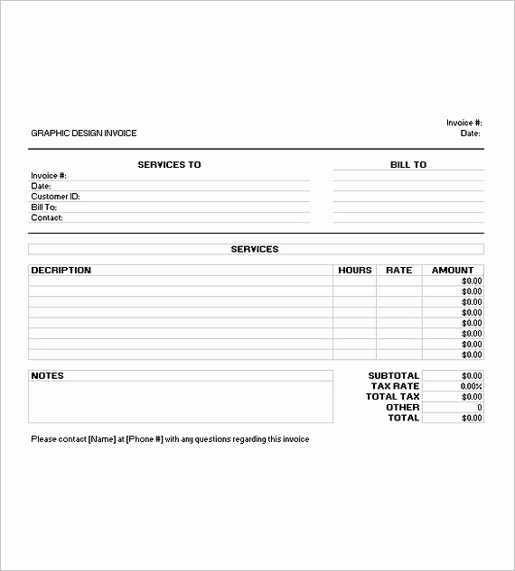 graphic design invoice template