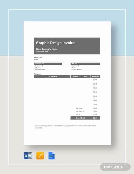 Graphic Design Invoice Template Free Lovely Sample Graphic Descign Invoice 7 Documents In Pdf Word