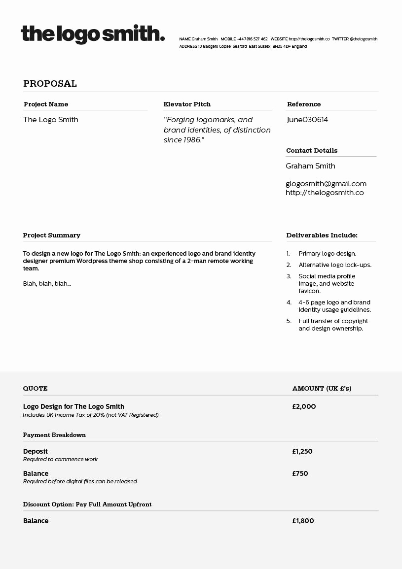 Graphic Design Invoice Template Free New Logo Design Proposal Invoice Template to Download