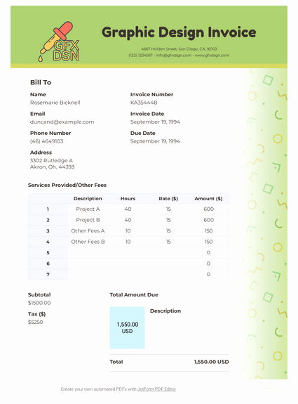 Graphic Design Invoice Template Pdf New Graphic Design Invoice Template Pdf Templates