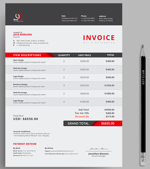 Graphic Design Invoice Template Pdf New Professional Invoice Design 16 Samples &amp; Templates to