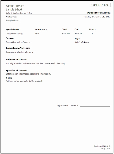 Group therapy Notes Template Elegant Hallways School Counseling software