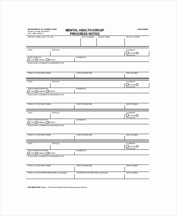 Group therapy Notes Template Luxury 10 Progress Note Templates Pdf Doc