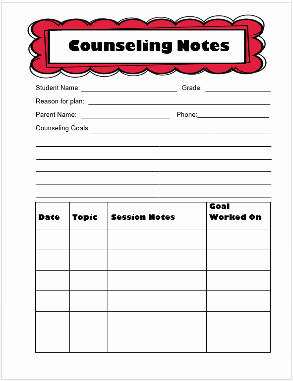 Group therapy Notes Template New Keeping Track Of Counseling Notes the Middle School