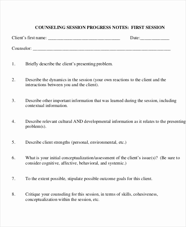 Group therapy Notes Template Unique Free 18 Progress Note Examples Samples In Pdf Doc with