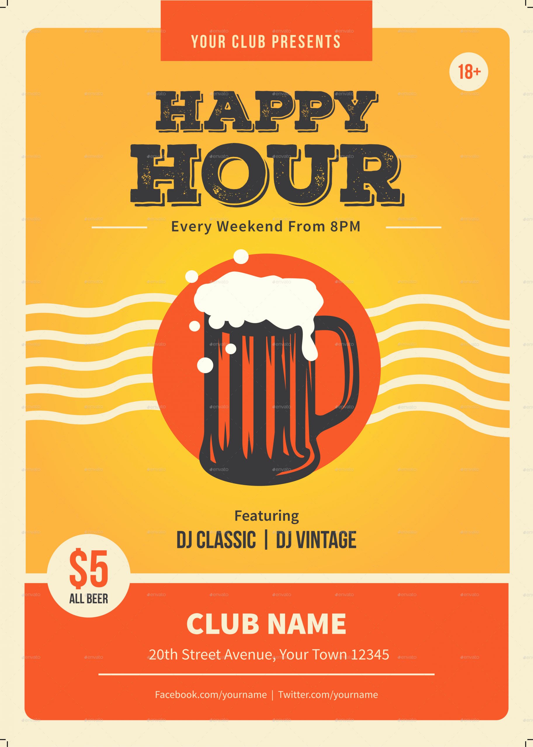 Happy Hour Menu Template Best Of Happy Hour Flyer Template by Me55enjah