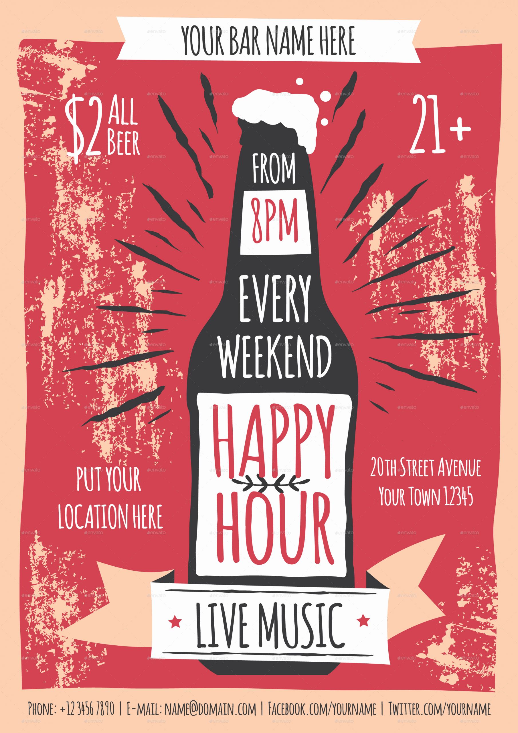 Happy Hour Menu Template Inspirational Happy Hour Flyer Template by Me55enjah