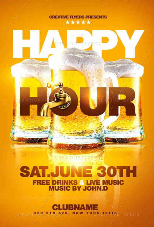 Happy Hour Menu Template Inspirational Happy Hour Flyer Template