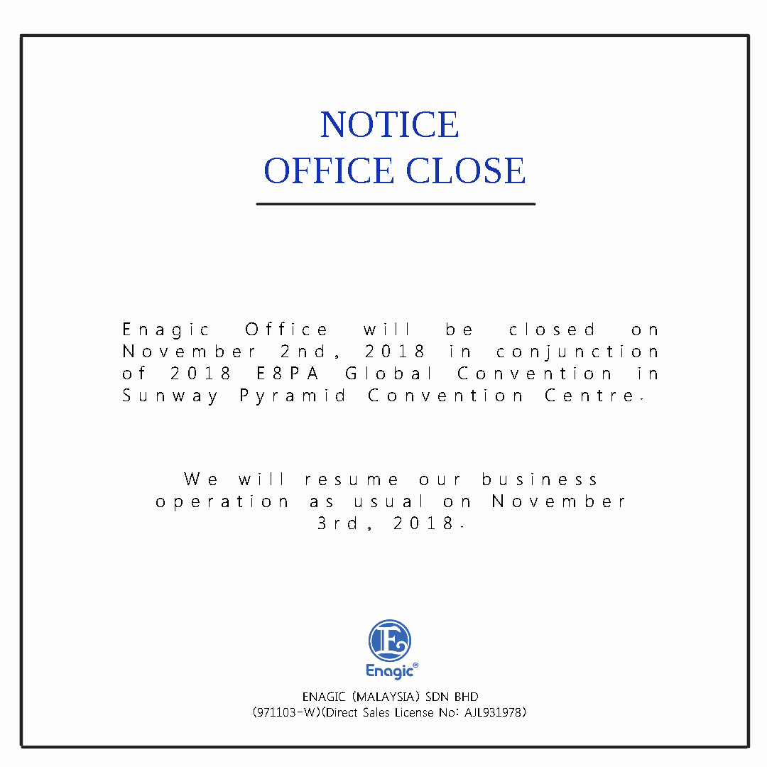 Holiday Closing Notice Template New Public Holidays &amp; Closed Notice Archives Enagic Malaysia