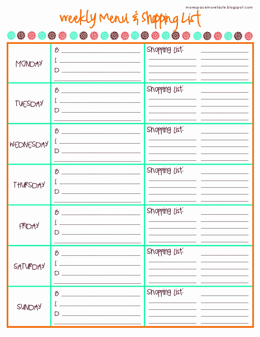 Home Dinner Menu Template New organized Bee Home Lists &amp; Template Printables