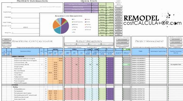 Home Renovation Budget Template New Renovation Spreadsheet Home Renovation Bud Spreadsheet