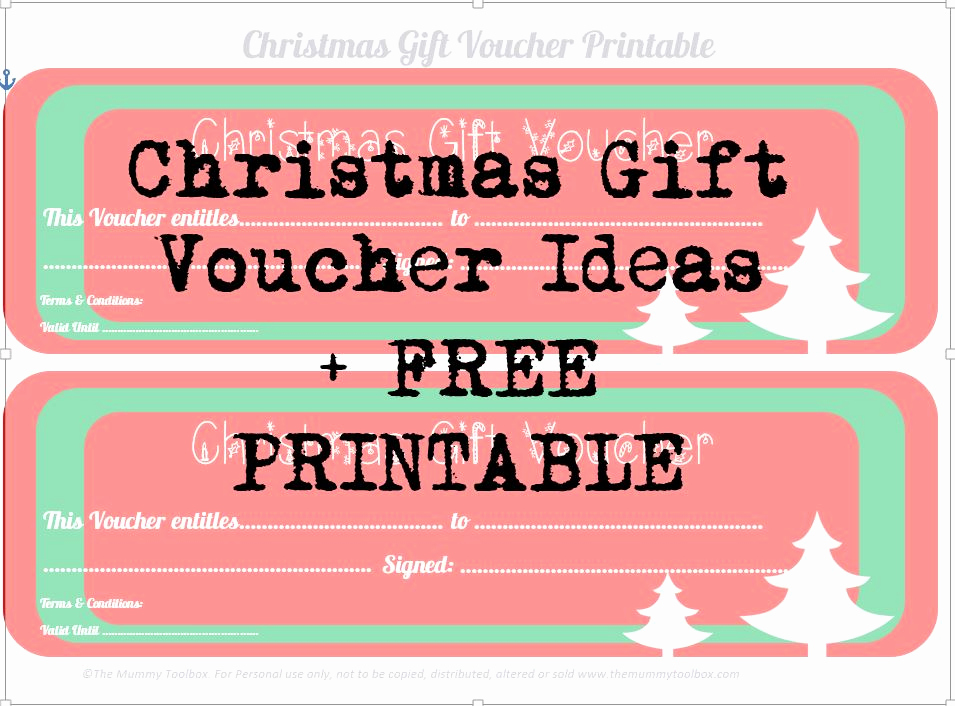 Homemade Gift Certificate Template Best Of Free Printable Christmas Gift Vouchers the Mummy toolbox