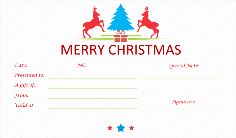 Homemade Gift Certificate Template Inspirational Prancing Reindeer Christmas Gift Certificate Template