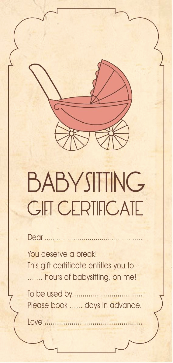 Homemade Gift Certificate Template Luxury Christmas Cheer Gift Idea Babysitting Aloha organizers