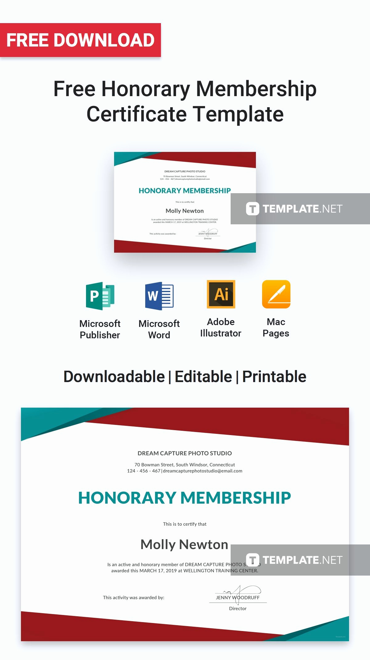 Honorary Member Certificate Template Inspirational Honorary Member Certificate Template Free