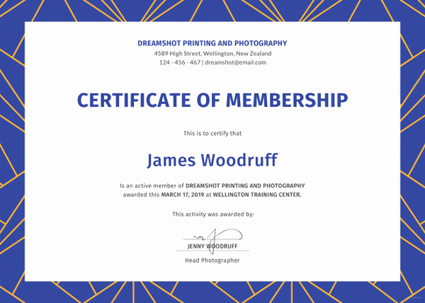 Honorary Member Certificate Template Lovely 23 Membership Certificate Templates Word Psd In