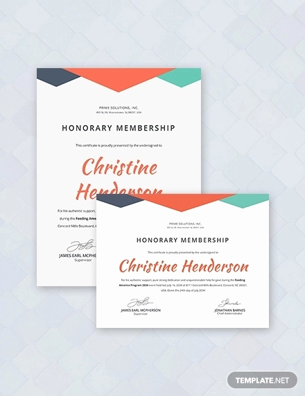 Honorary Member Certificate Template Luxury Certificate Of Honorary Template 8 Word Psd Ai format