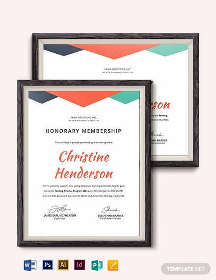 Honorary Member Certificate Template Luxury Simple Certificate Of Honorary Template Word