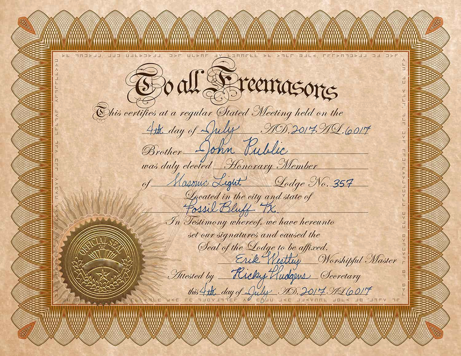 Honorary Member Certificate Template New Certificate Honorary Membership