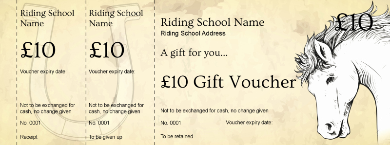 Horseback Riding Gift Certificate Template Inspirational Voucher Design Horse Riding School Gift Vouchers