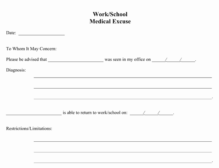 free printable doctors notes for work